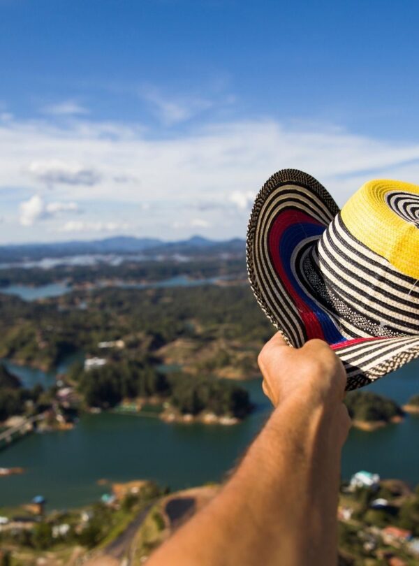 Aerial view of El Peñol Rock - Best Guatapé tour from Medellín by Guatapé Local Tours.
